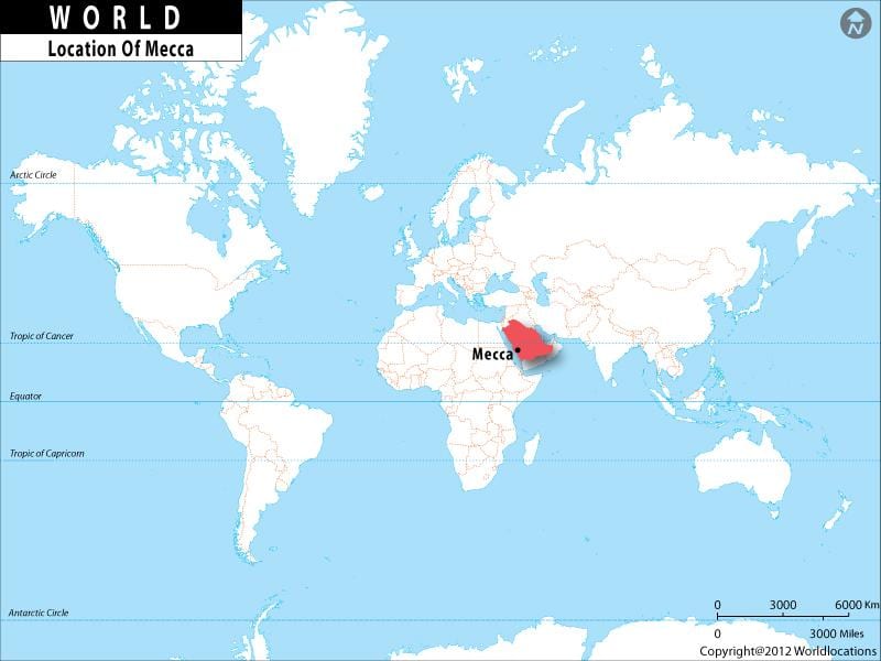 மக்காவில் உள்ள உலக வரைபடம்